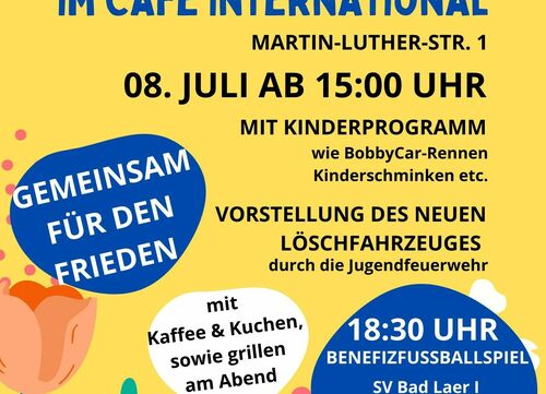 Veranstaltungsplakat für das Sommerfest International zu sehen