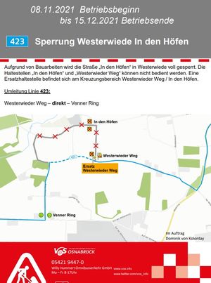 Kartenansicht Sperrung in den Höfen