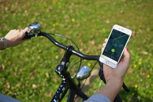 RadfahrerIn trackt Kilometer in Stadtradeln-App