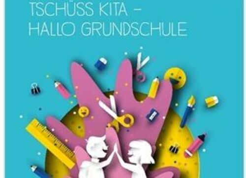 Titelblatt Elternratgeber mit Schulkindern als Piktogramme