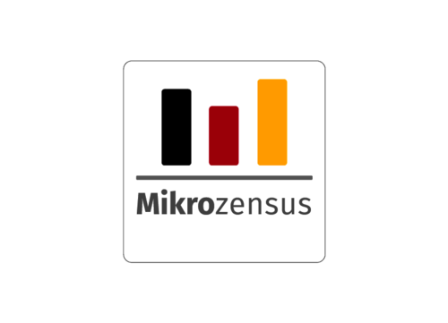 Logo Zensus schwarz rot gold